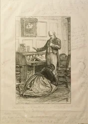 "Guilty", Anthony Trollope (1815-82) "Orley Farm" II. kötetének illusztrációjának próbája 1862